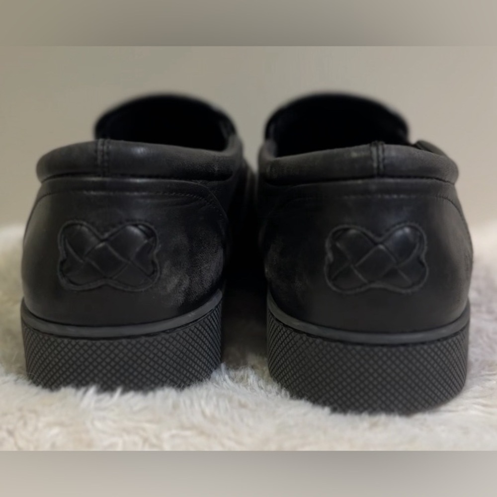 Bottega Veneta Intrecciato Woven Leather Slip On Loafers Black EU 40 US 10 - Picture 4 of 5